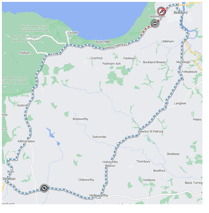 Temporary Traffic Order - BIDEFORD BY PASS [A39], Abbotsham, Alwington, Bideford, Northam (TTRO2773264)