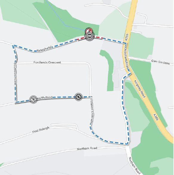 Temporary Traffic Order - Raleigh Hill, Southcott Road, Kenwith Road, Northam (TTRO2454685)