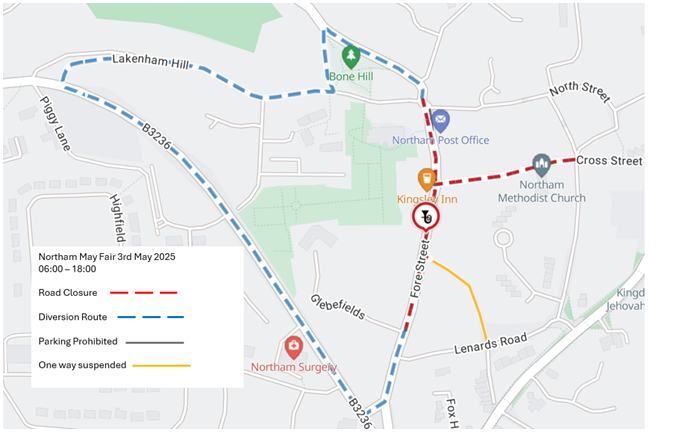 Temporary Traffic Order - Fore Street, Cross Street, Castle Street, The Square, Northam (TTRO2561760)