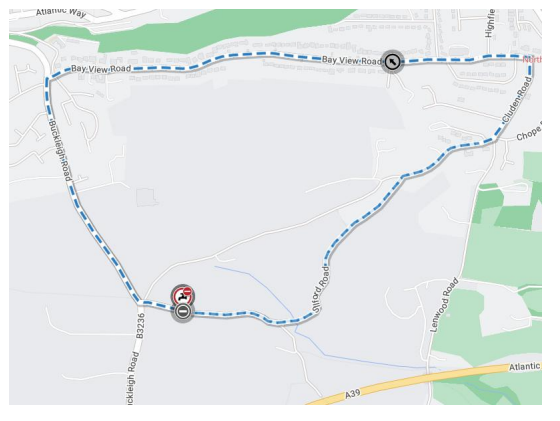 Temporary Traffic Notice - ROAD HEADING SOUTHEAST FROM SILFORD CROSS, Northam (TTRO2666195)