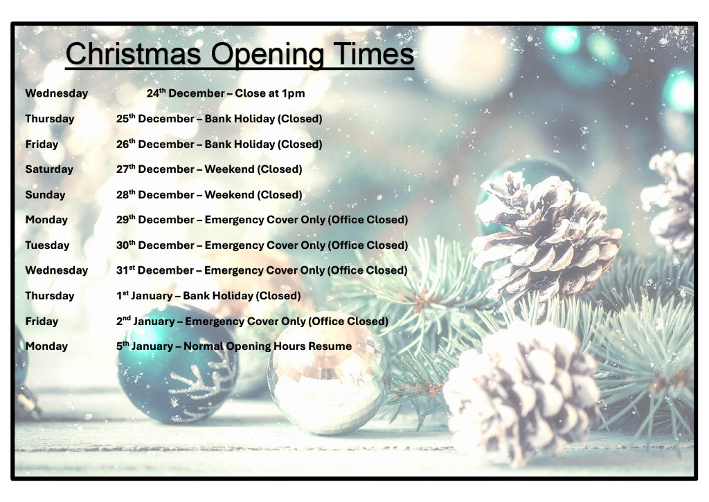 Christmas Opening Hours
