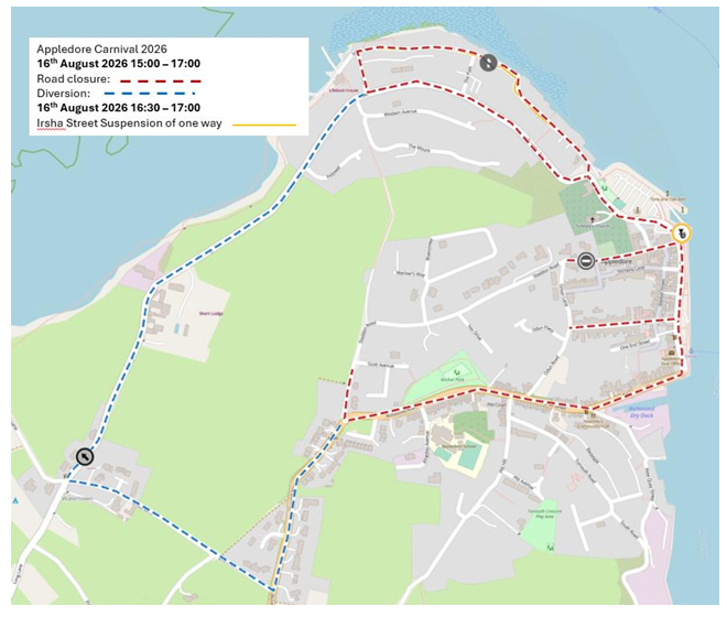 Temporary Traffic Order - Staddon Road, Torridge Road, Northam (TTRO2670063)