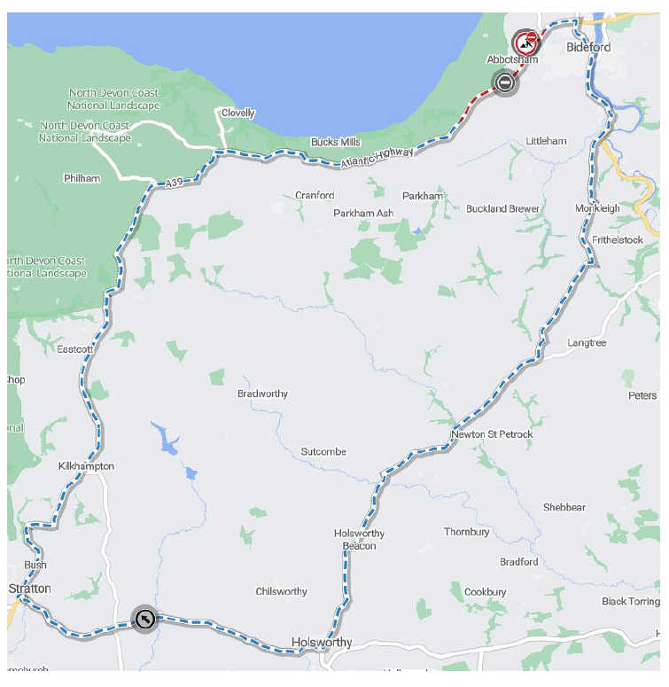 Temporary Traffic Order - BIDEFORD BY PASS [A39], Abbotsham, Alwington, Bideford, Northam (TTRO2772850)